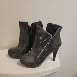 G by Guess Charcoal Ankle Booties